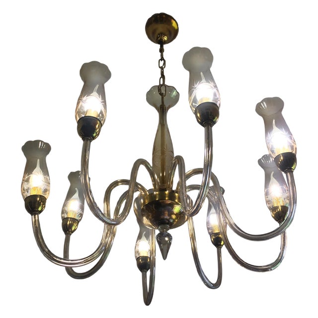 Italian De Majo Chandelier in Murano Glass, 1990 For Sale