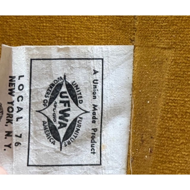 French Louis XV Bergere Chair Is Yellow Velvet and Down Seat, Signed For Sale - Image 13 of 15