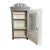 Old wood showcase cabinet dating from around 1900. Gray outside, inside white. H 154 cm W 77 cm t 45 cm