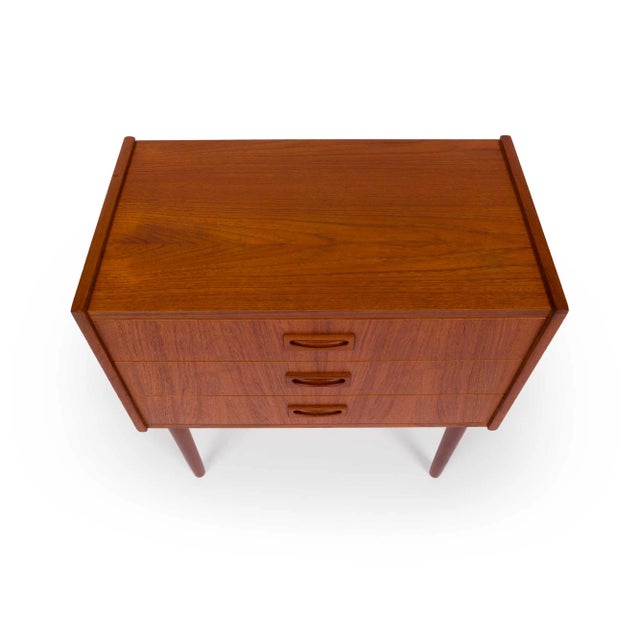 Wood Danish Mid-Century Teak Three Drawer Chest 1960s For Sale - Image 7 of 7