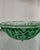 Beautiful green, thick-cut-glass decorative dish. Great condition.