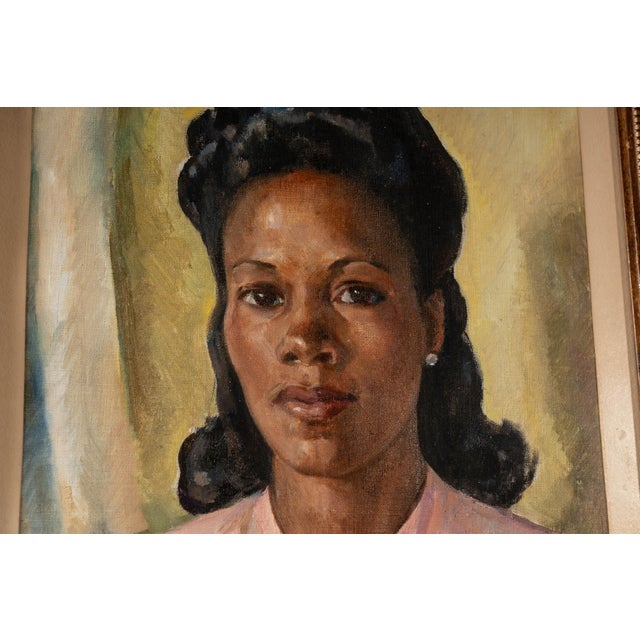 Vintage Female Studio Portrait Brisbine Oil Painting, Signed - Framed For Sale - Image 4 of 7