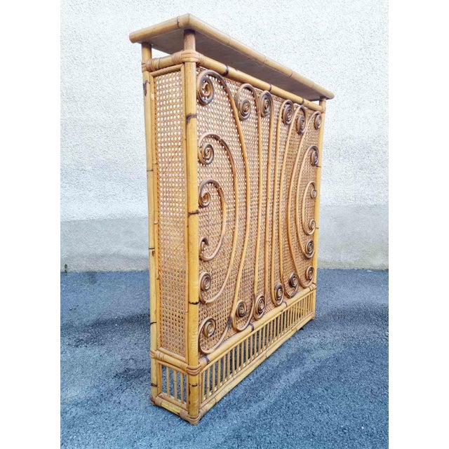 Large Italian Modern Bamboo and Rattan Radiator Cover by Franco Albini, 1960s For Sale - Image 12 of 17