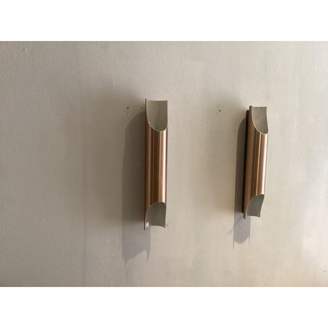 Fuga Wall Sconces in Copper by Maija Liisa Komulainen for Raak, 1950s, Set of 2, in Very Good conditions. Designed 1960 to...