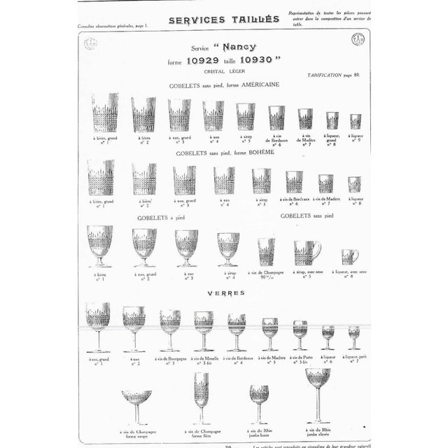 Glass Antique Crystal Bordeaux No. 4 Wine Glasses from Baccarat, 1890s, Set of 6 For Sale - Image 7 of 8