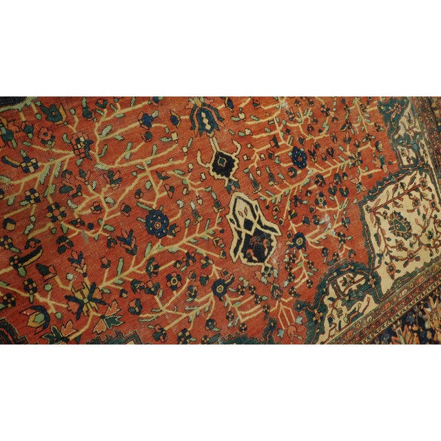 Authentic Antique Hand Knotted Persian Sarouk Farahan Rug - 8'8"x 11'6" For Sale - Image 11 of 13
