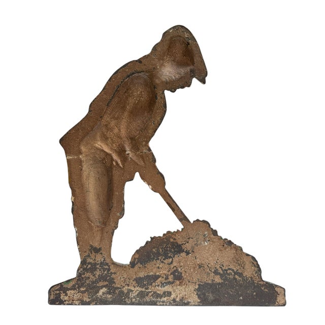 Rare Antique Cast Iron Golfer Doorstop For Sale - Image 4 of 4