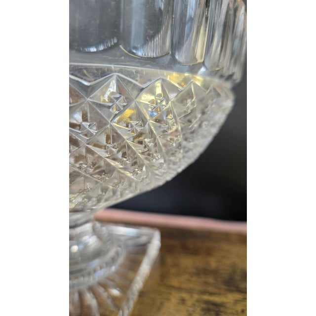 Transparent Mid-20th Century Westmoreland Waterford Clear Glass Pedestal Centerpiece Bowl For Sale - Image 8 of 12