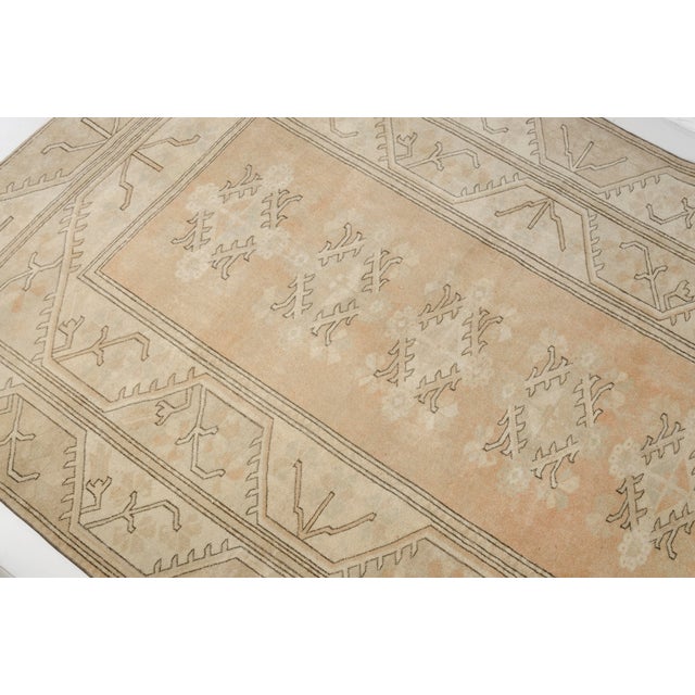 Organic Texture Vintage Turkish Rug, Soft Beige Anatolian Carpet For Sale - Image 9 of 10