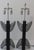 Wood Midcentury Modern Table Lamps French Artisan Made "Totem" With New Custom Linen Shades - a Pair For Sale - Image 7 of 13