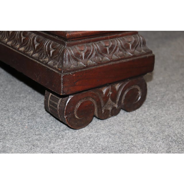 Brown Fine Carved Italian Walnut Mythical Dolphin Base Library Table Writing Desk For Sale - Image 8 of 11