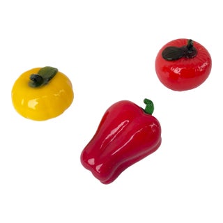 Vintage Morano Style Hand Blown Glass Vegetables - Set of 3 For Sale