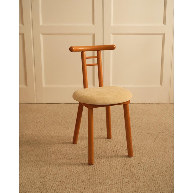 Vintage Italian Chairs in Wood and Velvet, 1970s, Set of 6 For Sale - Image 6 of 11