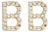 10K Yellow Gold 1/10 Cttw Diamond 'B' Initial Stud Earring For Sale