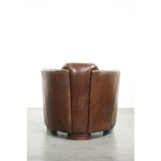 Club Chair in Brown Cowhide Leather For Sale - Image 4 of 16