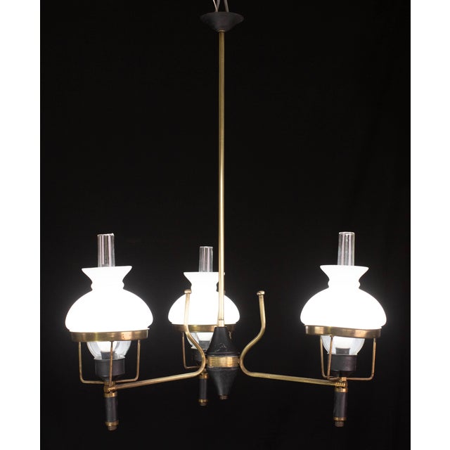 Glass Italian Mid-Century Chandelier by Stilnovo, 1960s For Sale - Image 7 of 12