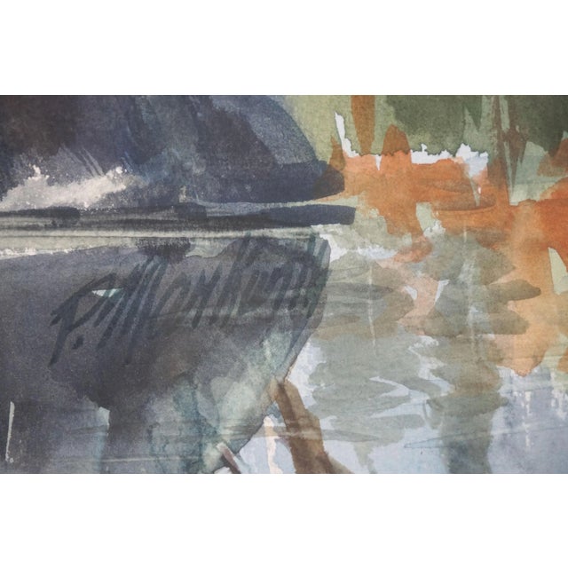 Vintage Yosemite Valley and Half Doom in Autumn Watercolor Landscape by P Mar Kunth For Sale - Image 4 of 6