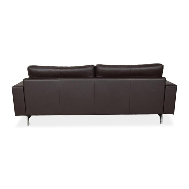 Brown Leather Vida Three-Seater Sofa from Rolf Benz For Sale - Image 9 of 11
