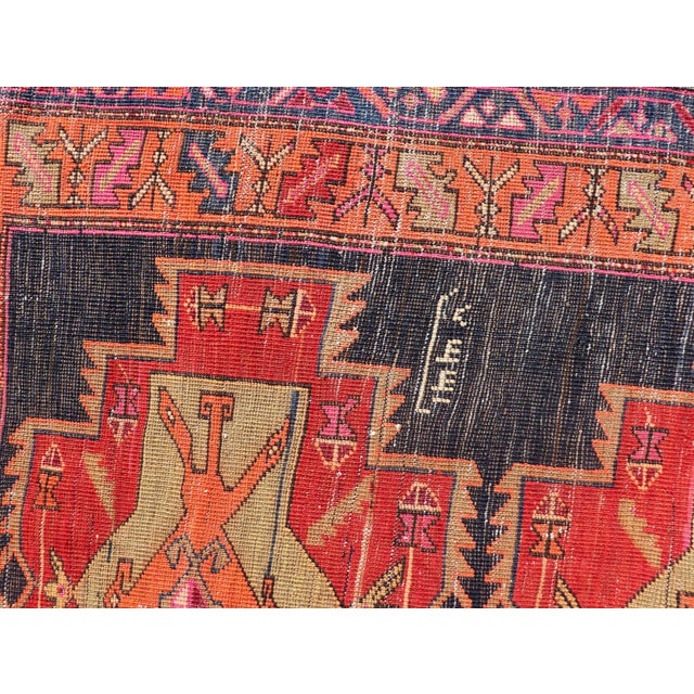 Long Hand-Knotted Antique Persian Azerbaijan Runner in Wool With Medallions 3'10 X 11'2 For Sale - Image 12 of 12