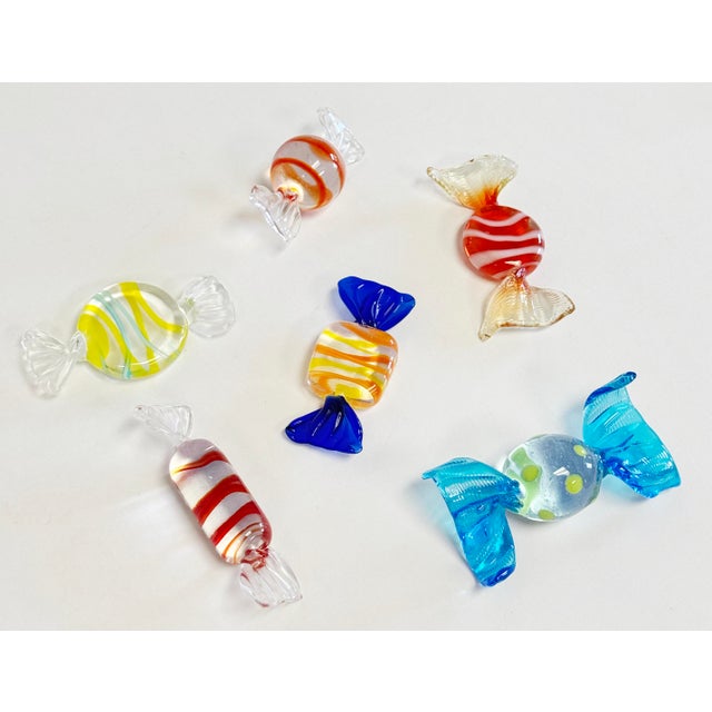 Blue Vintage Murano Style Blown Glass Wrapped Candies For Sale - Image 8 of 8