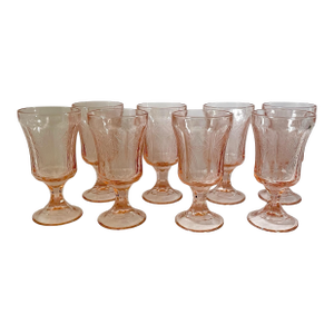 1930s Indiana Glass Recollection Wine or Water Goblets - Set of 8