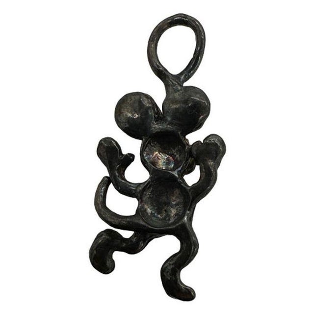 Mid-Century Modern Set of Three Medieval-Themed Silver Charms Including Wolves, Mouse, & Kitty Cat For Sale - Image 3 of 6