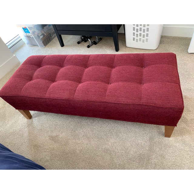Mid Century Modern Red Upholstered Bench Chairish