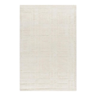 Frank Lloyd Wright Foundation x SURYA Luxuries Handmade Rug Cream 5x8 For Sale