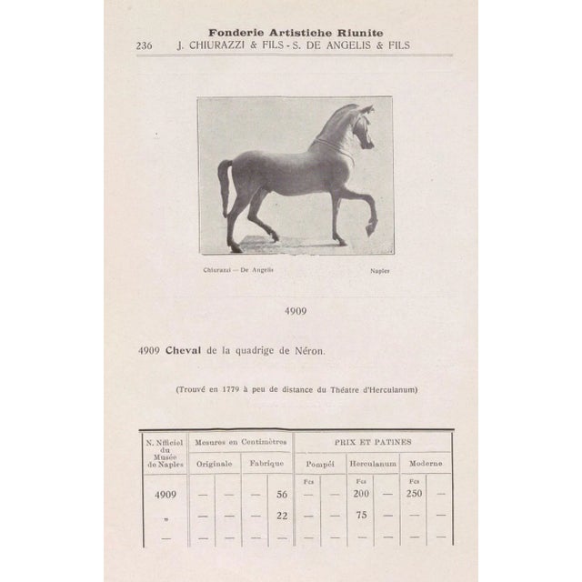 Metal The Herculaneum Quadriga Horse "Cavallo Mazzocchi" After Antiquity For Sale - Image 7 of 18