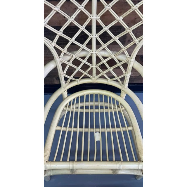 Vintage Rattan Fan-Backed Chair For Sale - Image 4 of 6