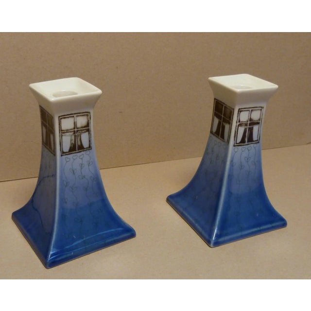 Mid-Century Modern Late 20th Century Arabia Pottery, Finland, Candlestick Holders, Designer Heljä Liukko-Sundström - Set of 2 For Sale - Image 3 of 5