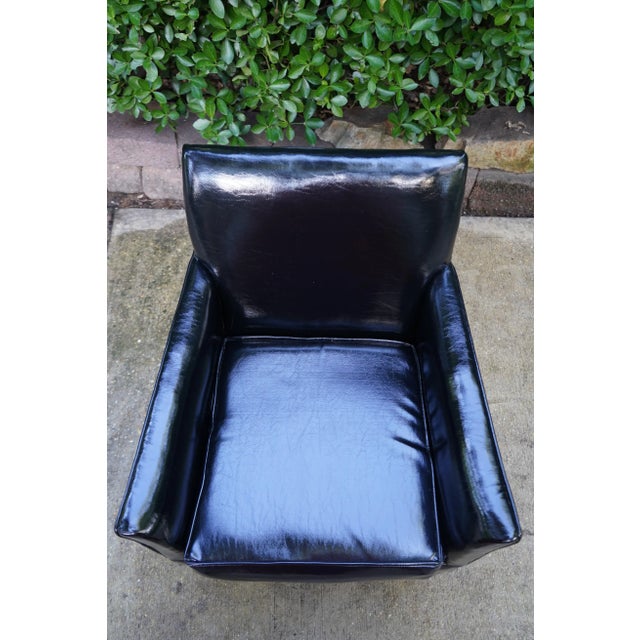 1970s 1970s Vintage Black Patent Leather Club Chair For Sale - Image 5 of 10