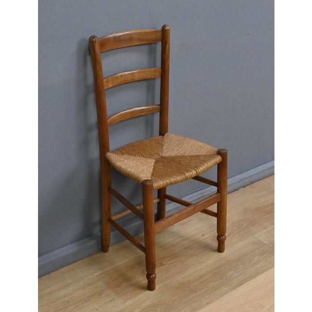 Cherrywood and Straw Chairs, Late 19th Century, Set of 4 For Sale - Image 12 of 18