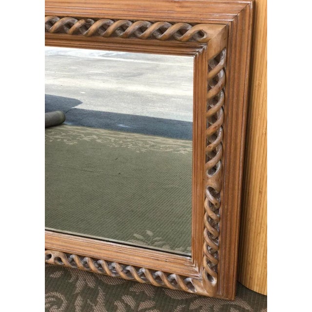 Vintage Hand Carved Pine Mirror Italy For Sale In West Palm - Image 6 of 11
