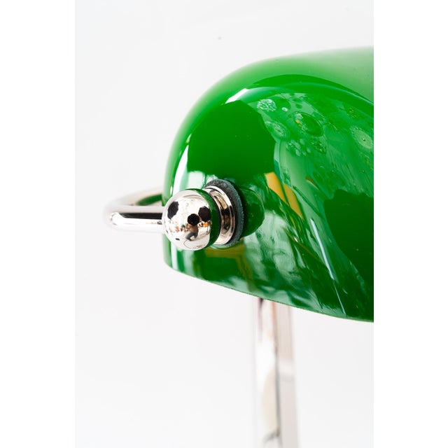 Art Deco Nickel-Plated Banker Table Lamp, Vienna, Austria, 1920s For Sale - Image 10 of 18