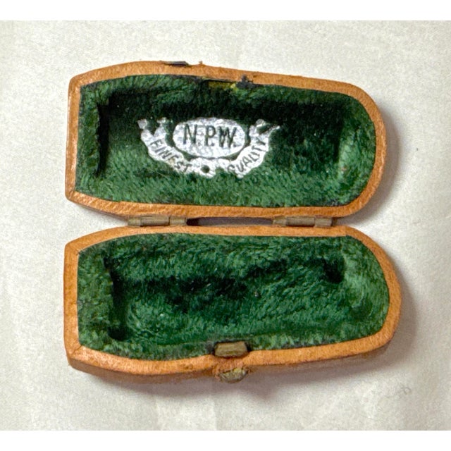 Antique Cheroot Cigar Cigarette Genuine Natural Amber W/ Hard Leather Box Case For Sale - Image 11 of 13