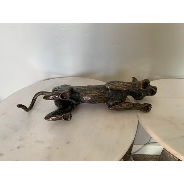 Large 1960s Vintage Bronze Metal Panther / Cheetah Figure For Sale - Image 9 of 11