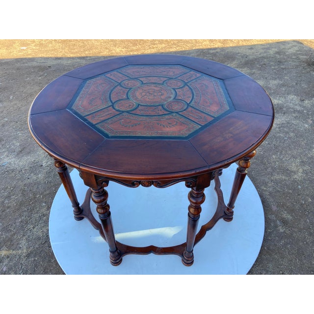Vintage English Eight-Legged Inlaid Dining Accent Table For Sale - Image 16 of 18