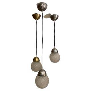 French Art Deco Pendant Lamp, 1930s For Sale