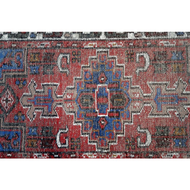Textile 1970s, Handmade Vintage Persian Hamadan Distressed Rug 3.3' X 6.4' For Sale - Image 7 of 11