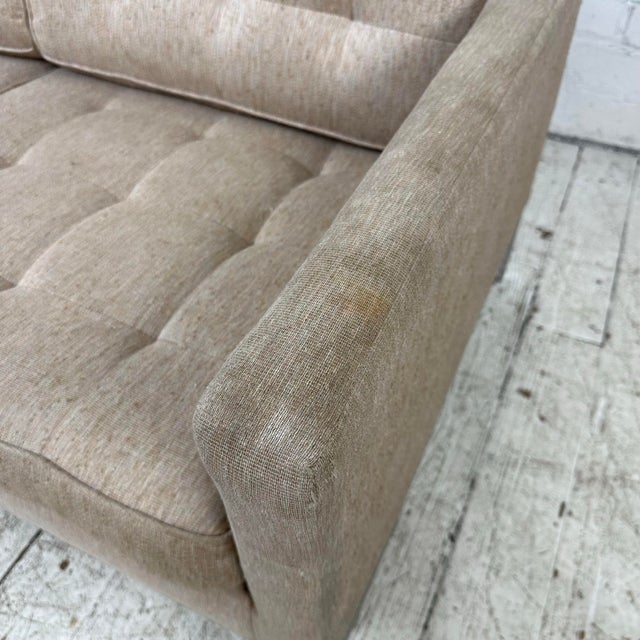 Mid Century Modern Florence Knoll Relaxed Two Seater Sofa Loveseat for Reupholstery For Sale In Cleveland - Image 6 of 11