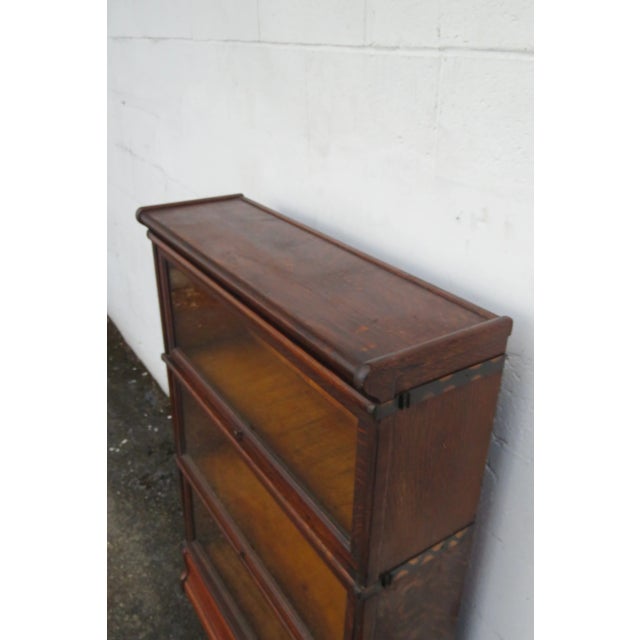 Brown Macey Early 1900s Stackable Bookcase Display Shelf Lawyer File Cabinet Pair 6119 For Sale - Image 8 of 18