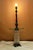 Black 1970s Hollywood Regency e.f. Industries Wrought Iron and Glass Floor Lamp/Side Table For Sale - Image 8 of 13