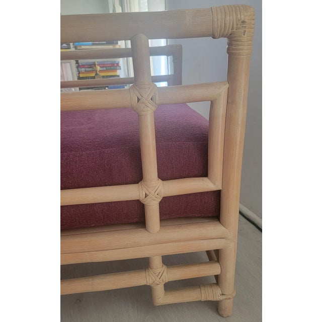 Mid 20th Century Late 20th Century Pair of Ficks Reed Rattan and Cane Cube Loungers For Sale - Image 5 of 8
