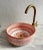 Pink Sink for Bathroom, Ceramic Basin With Brass Drain For Sale - Image 9 of 10