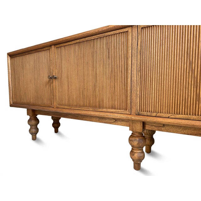 2020s Oak Fluted Four-Door Sideboard Credenza For Sale - Image 5 of 12