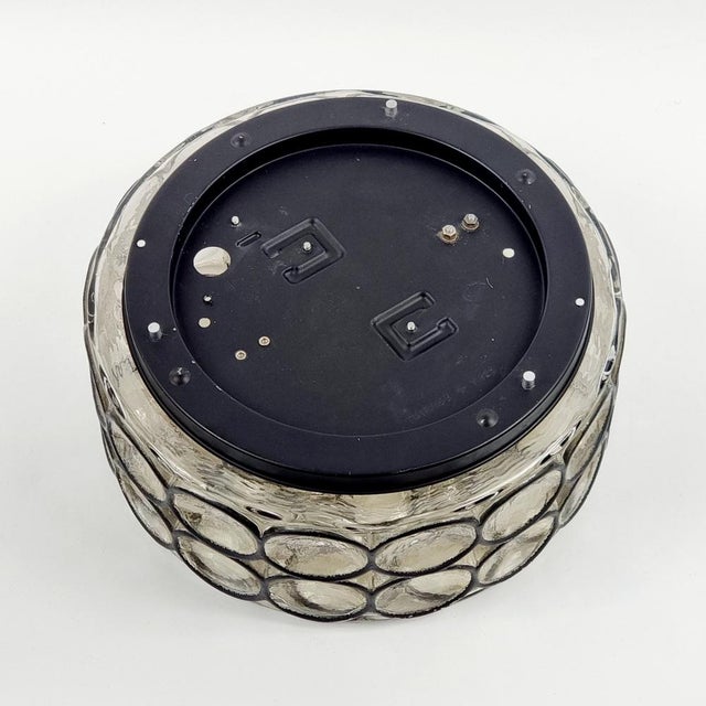 Large Mid-Century Modern Glass Flush Mount from Limburg, Germany, 1970s For Sale - Image 6 of 9