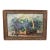 Vintage Still Life Oil Painting - Basket of Violets & Fruit, Carved Wood Frame For Sale