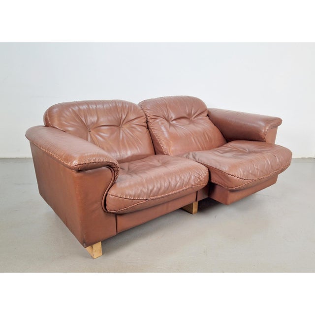 DS101 Two-Seater Sofa in Leather from de Sede, 1970s For Sale - Image 6 of 17