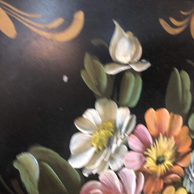 Mid 20th Century Mid 20th Century Vintage Hand Painted Italian Tole Tray For Sale - Image 5 of 6